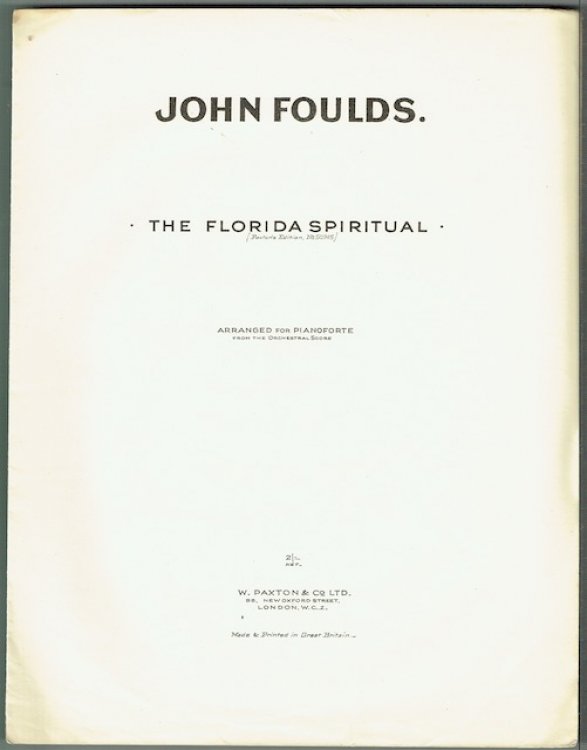 The Florida Spiritual (Paxton's Edition No. 50745)