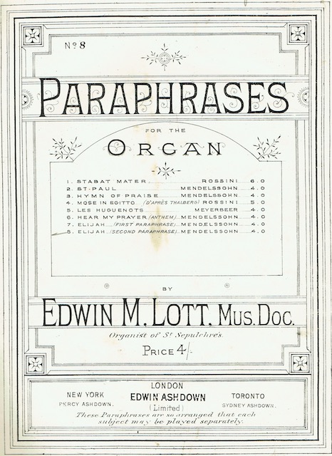 Paraphrases For The Organ Nos. 1, 2, 3, 4, 6, 8