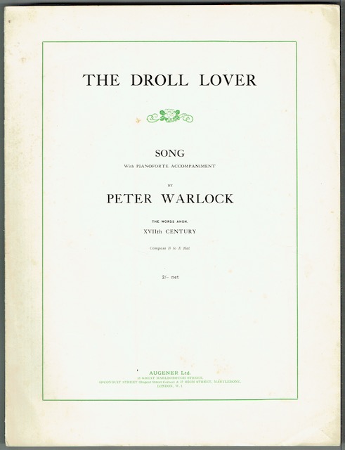 The Droll Lover: Song With Pianoforte Accompaniment