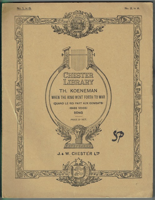 When The King Went Forth To War: Ballad For Bass Voice, No.1 in G