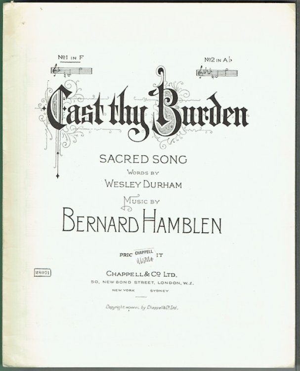 Cast Thy Burden: Sacred Song No.1 in F