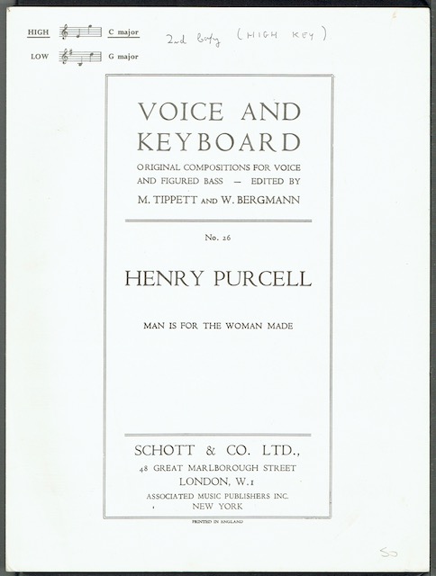 Man Is For The Woman Made: High Voice in C major