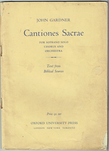 Cantiones Sacrae For Soprano Solo, Chorus And Orchestra: Vocal Score
