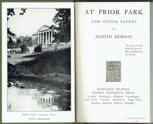 At Prior Park And Other Papers (The World's Classics)