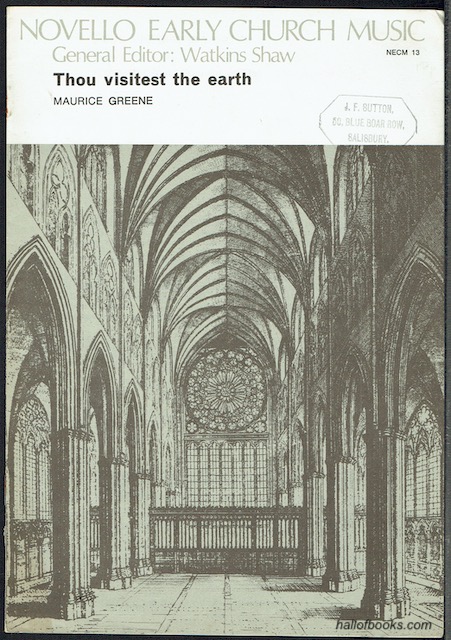 Thou Visitest The Earth, Psalm 65, vv.9,12: Anthem For Tenor Solo (or Trebles), Chorus and Organ