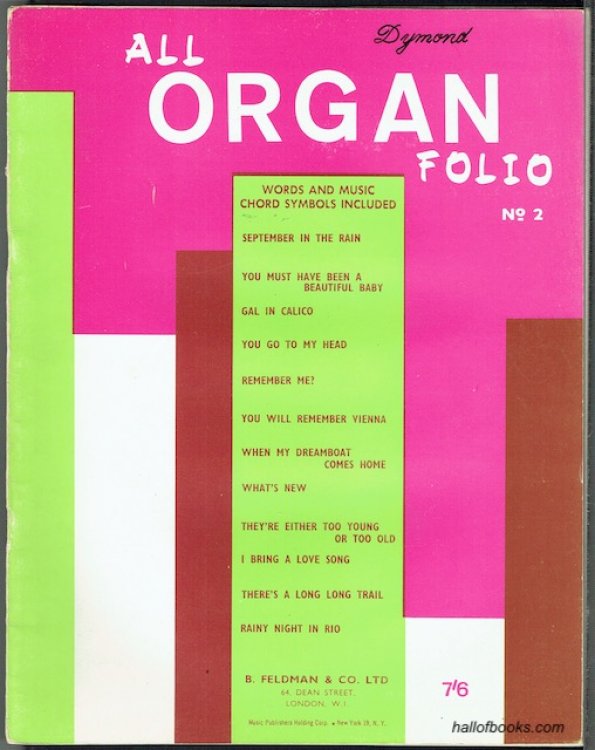 All Organ Folio No. 2: Words And Music Chord Symbols Included