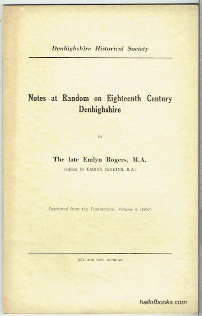 Notes At Random On Eighteenth Century Denbighshire