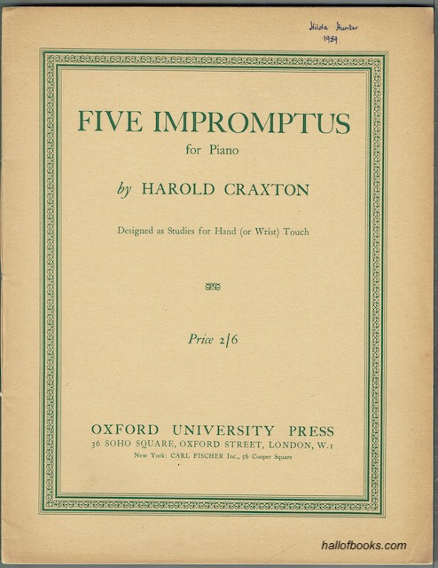 Five Impromptus For Piano: Designed As Studies For Hand (Or Wrist) Touch
