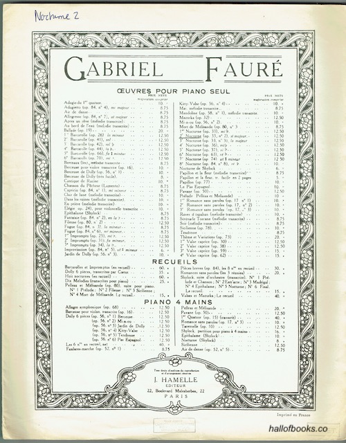 Oeuvres Pour Piano Seul: 2me Nocturne en si majeur (op. 33, no. 2)
