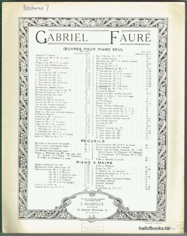 Oeuvres Pour Piano Seul: 7me Nocturne en ut# mineur (op. 74)