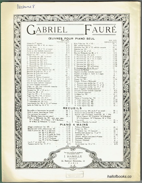 Oeuvres Pour Piano Seul: 8me Nocturne en re b (op. 84, no. 8)