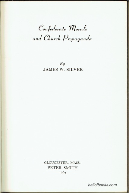 Confederate Morale And Church Propaganda
