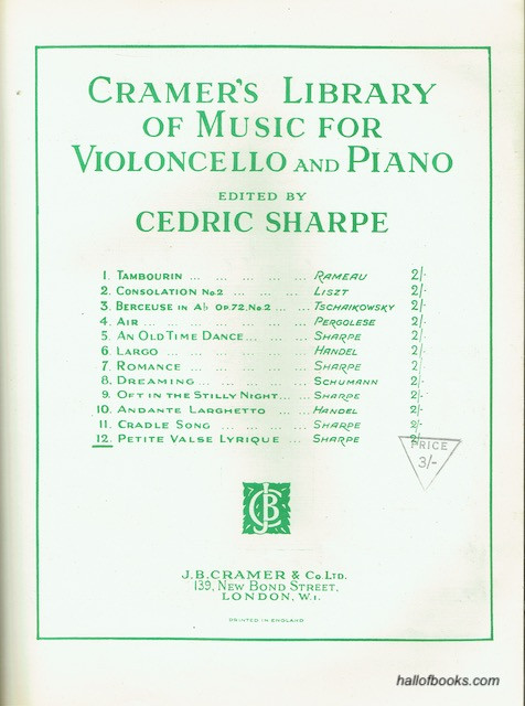 Cramer's Library Of Music For Violoncello And Piano: Petite Valse Lyrique (Sharpe), Nocturne (Sharpe), Adagio Cantabile (Tartini), I Dreamt That I Dwelt In Marble Halls (Balfe), Romance Of Pauline (Tschaikowsky), Minuetto (Schubert), Romance (Rubinstein)