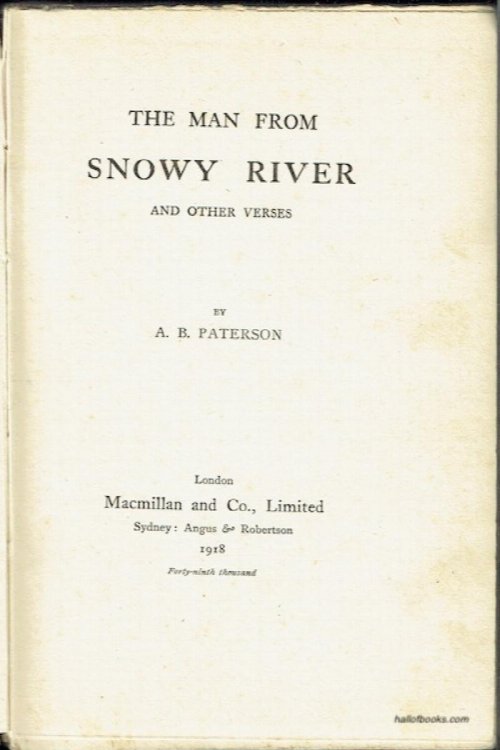 The Man From Snowy River And Other Verses