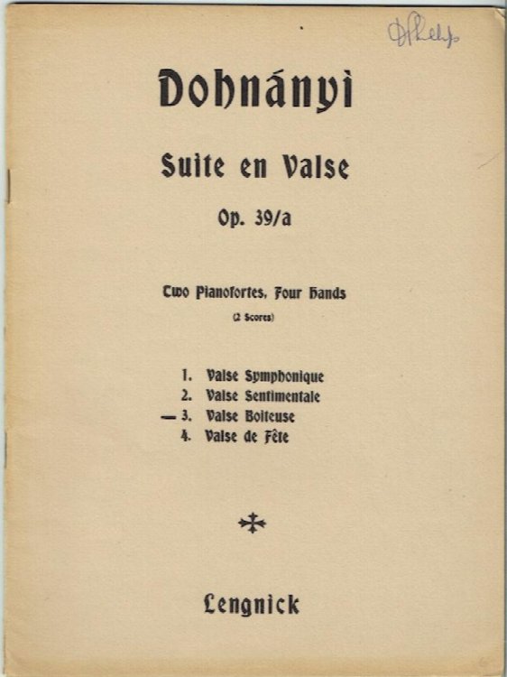 Suite en Valse III: Valse Boiteuse, Op. 39. Two Pianos, Four Hands