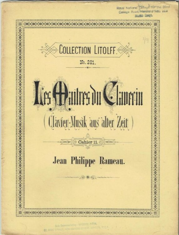 Les Maitres du Clavecin; Clavier-Music aus alter Zeit: Cahier 11