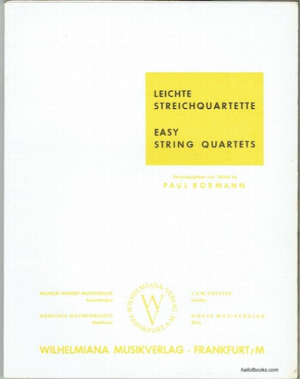 Easy String Quartets; Leichte Streichquartette: Sonata (Fach), Sinfonia da Camera (Richter), Erste Streichquartett (Mozart) and Serenade-Quartett (Rust)