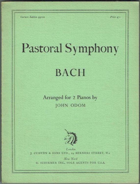 Pastoral Symphony: Arranged For Two Pianos By John Odom