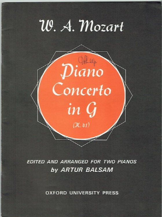 Piano Concerto In G (K. 41): Edited And Arranged For Two Pianos By Arthur Balsam