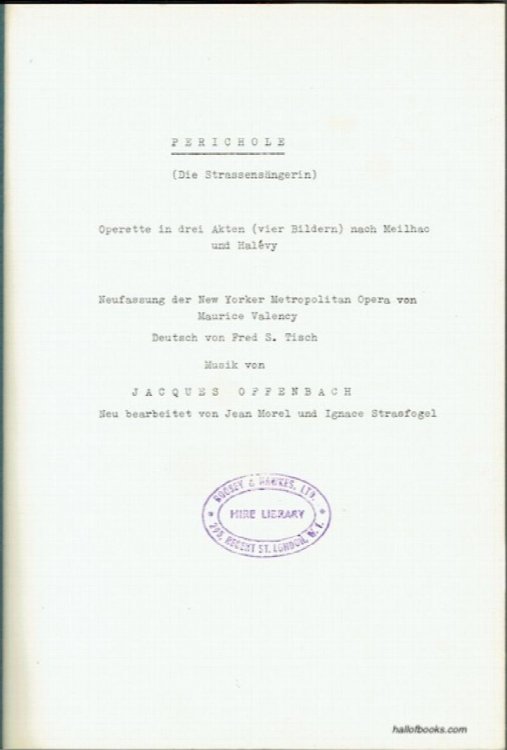Perichole (Die Strassensangerin): German Libretto