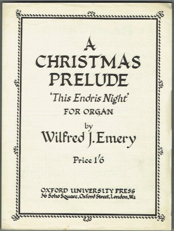 A Christmas Prelude: This Endris Night For Organ
