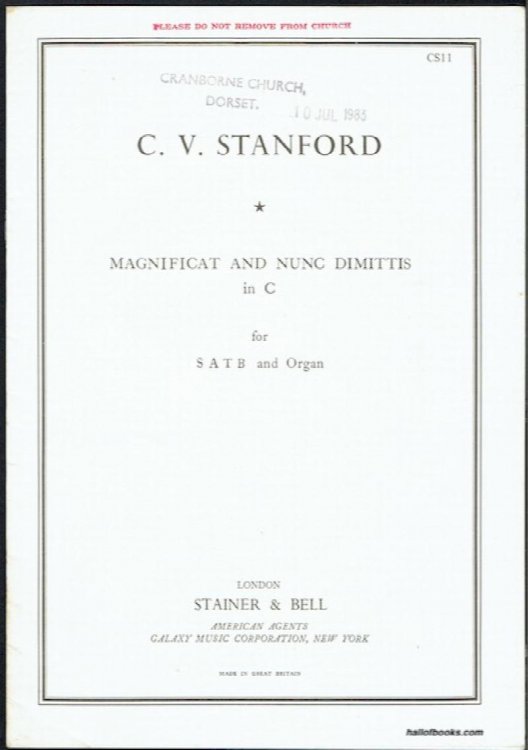 Magnificat And Nunc Dimittis In C For SATB And Organ