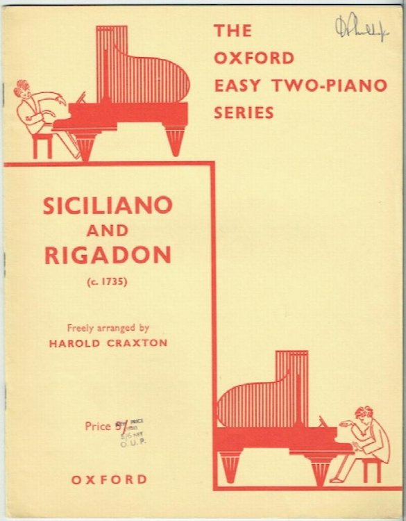 Siciliano And Rigadon (c. 1735): Freely Arranged For Two Pianos