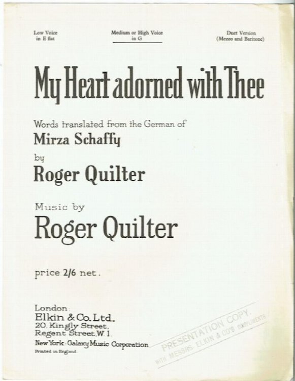 My Heart Adorned With Thee: Medium or High Voice in G