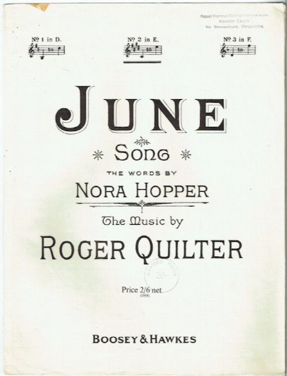 June: Song, No. 2 in E