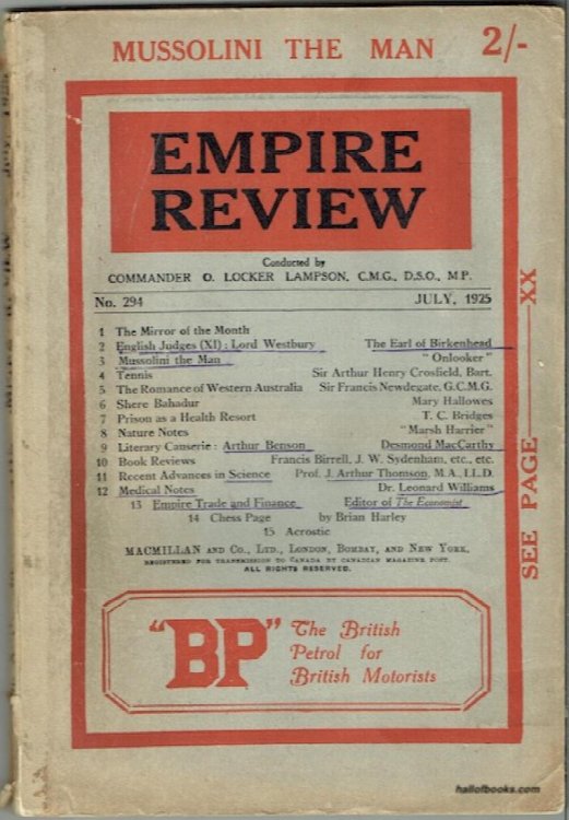 Empire Review No. 294, July 1925 - Mussolini The Man