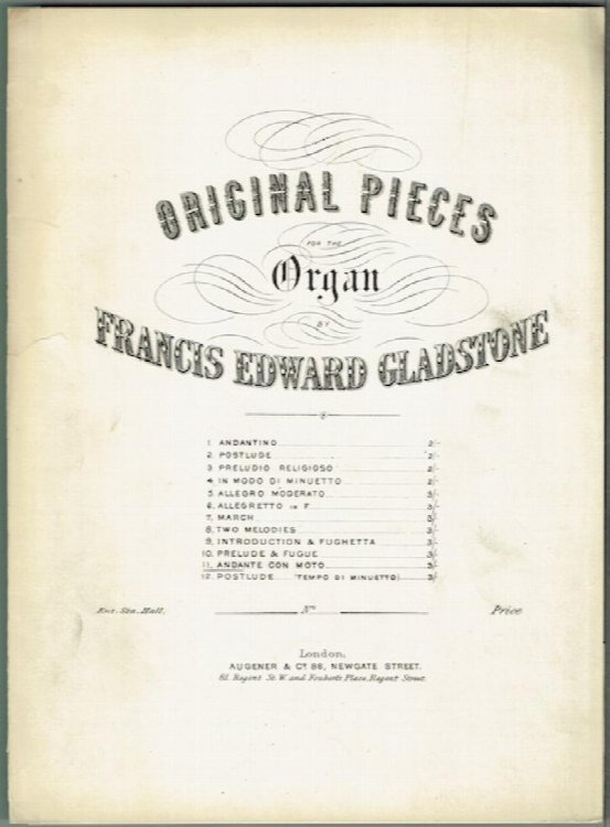 Original Pieces For The Organ No. 11: Andante Con Moto