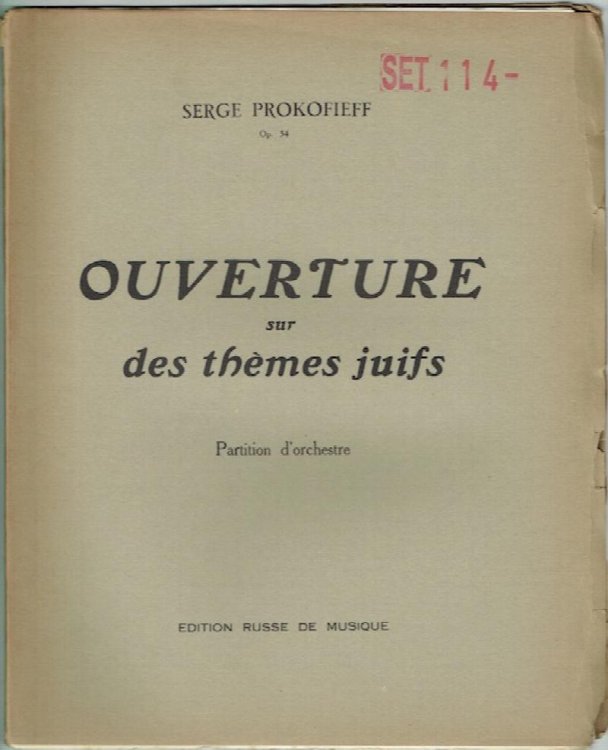 Ouverture Sur Des Themes Juifs Op. 34: Partition D'Orchestre