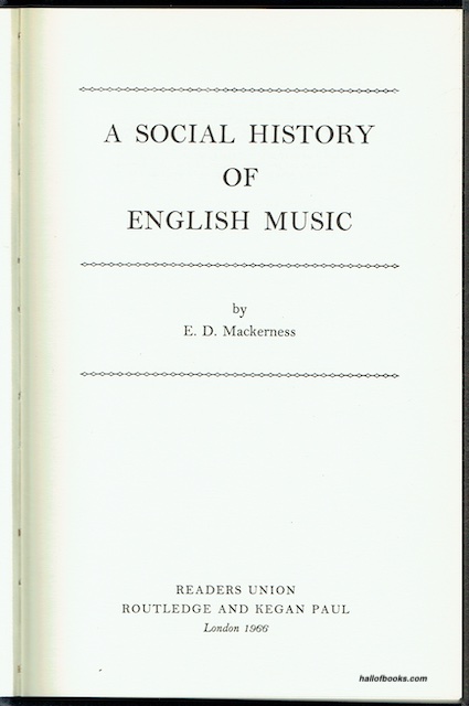 A Social History Of English Music