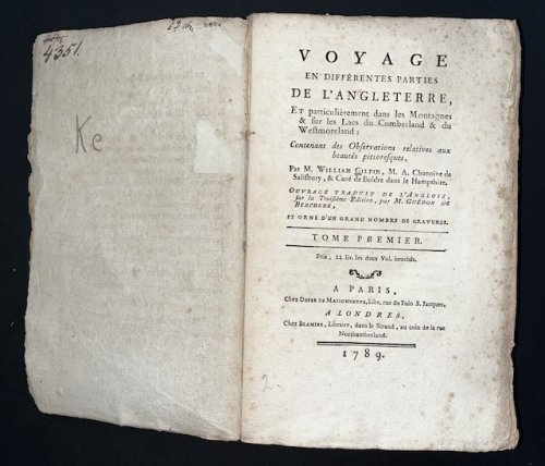 Voyage En Diffrentes Parties De L'Angleterre, Et Particulirement Dans Les Montagnes & Fur Les Lacs Du Cumberland & Du Westmorland: Contenant Des Observations Relatives Aux Beautes Pittoresques