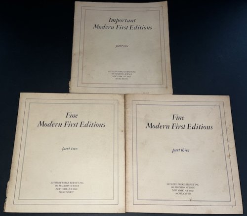Important Modern First Editions With Autograph Letters & Manuscripts Of Ernest Hemingway And Others: The Collection Of Jonathan Goodwin Of Old Lyme, Connecticut In Three Volumes