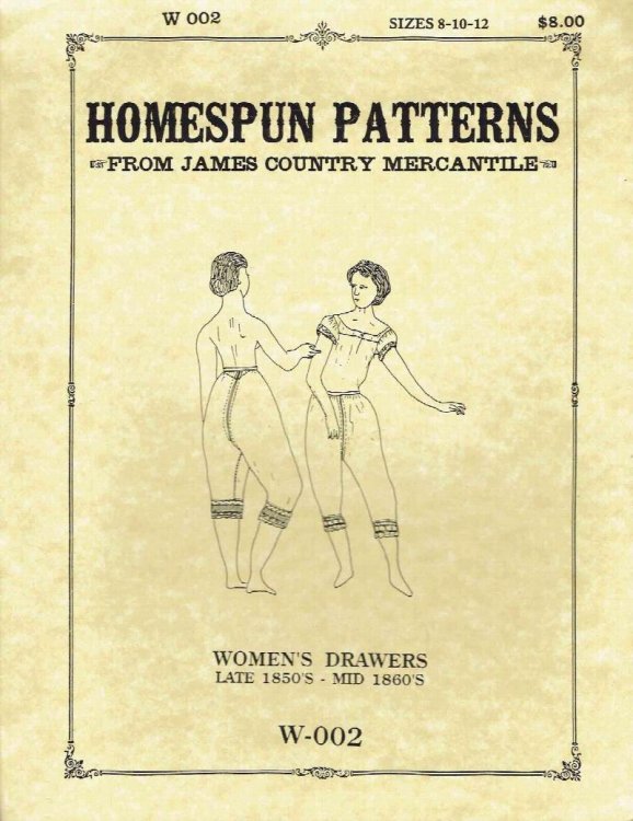 Homespun Patterns: Women's Drawers Late 1850s-Mid 1860s