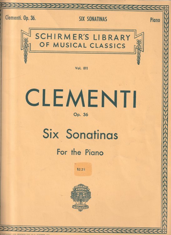 Muzio Clementi Six Sonatinas For The Piano Op. 36