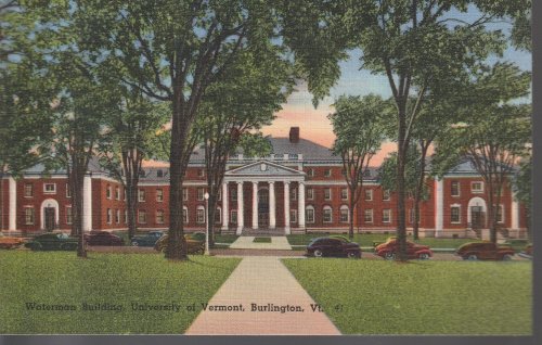 Waterman Building University of Vermont, Burlington circa 1930 Linen Postcard