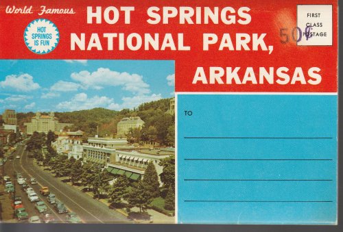 Hot Springs National Park, AR circa 1955 Postcard Book, 13 Views, Double Sided