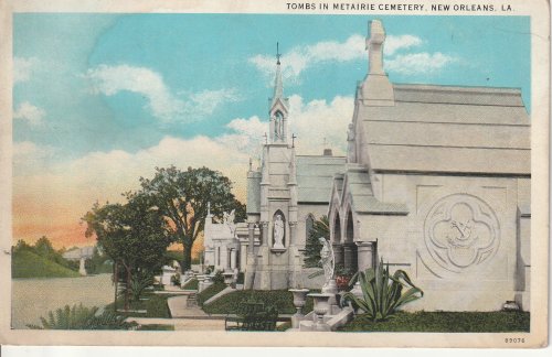 Tombs in Metairie Cemetery New Orleans, LA circa 1915 Postcard
