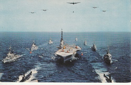 Navy Task Group Alfa 1959 Warship Submarines Air Power Photo Postcard