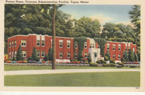Nurse's Home Veterans Administration Facility, Togus, ME circa 1930 Linen Postcard