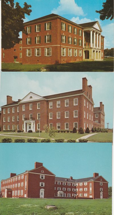 Buckhannon WV Wesleyan College x3 Postcards circa 1958