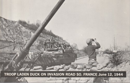 WWII Troop Laden Duck on Invasion Road So.France 1944