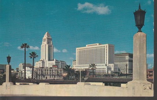 Los Angeles Civic Center Skyline 1969 Postcard
