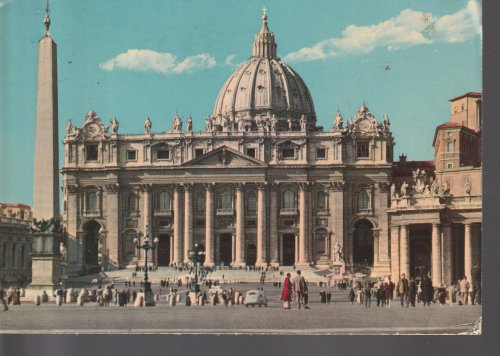 St. Peter's Square and Basilica, Vatican 1974 Oversize Postcard; Poste Vaticane