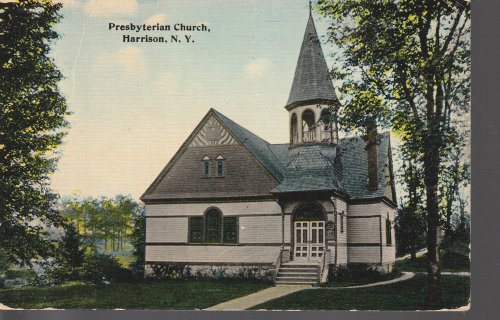 Presbyterian Church, Harrison, NY 1913 Postcard Posted 1 Washington