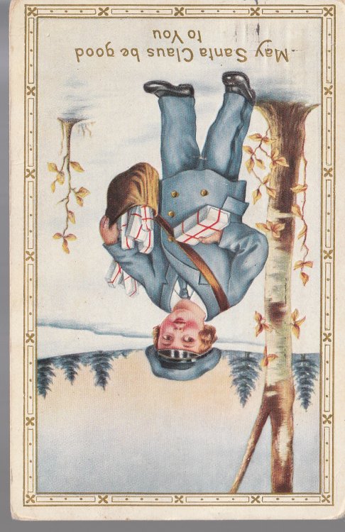 Christmas Postman Cherub 1918 Art Poscard Brattleboro VT 1 Washington