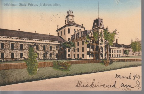 Michigan State Prison, Jackson MI 1908 Postcard
