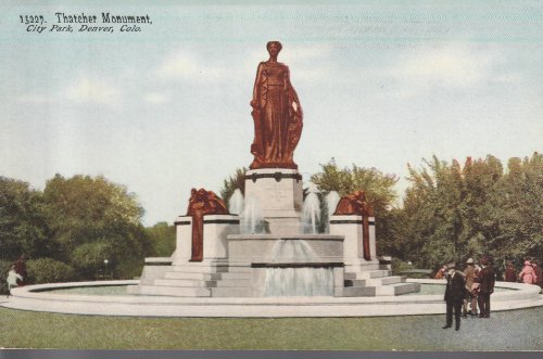 Joseph A. Thatcher Monument, City Park, Denver, CO circa 1907 Postcard